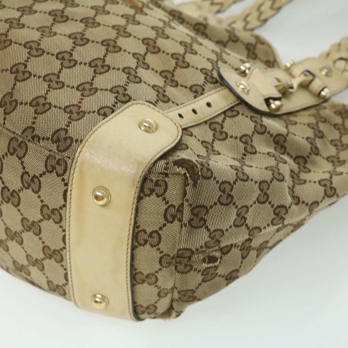 GUCCI GG Canvas Shoulder Bag 2Set Beige Auth yt920