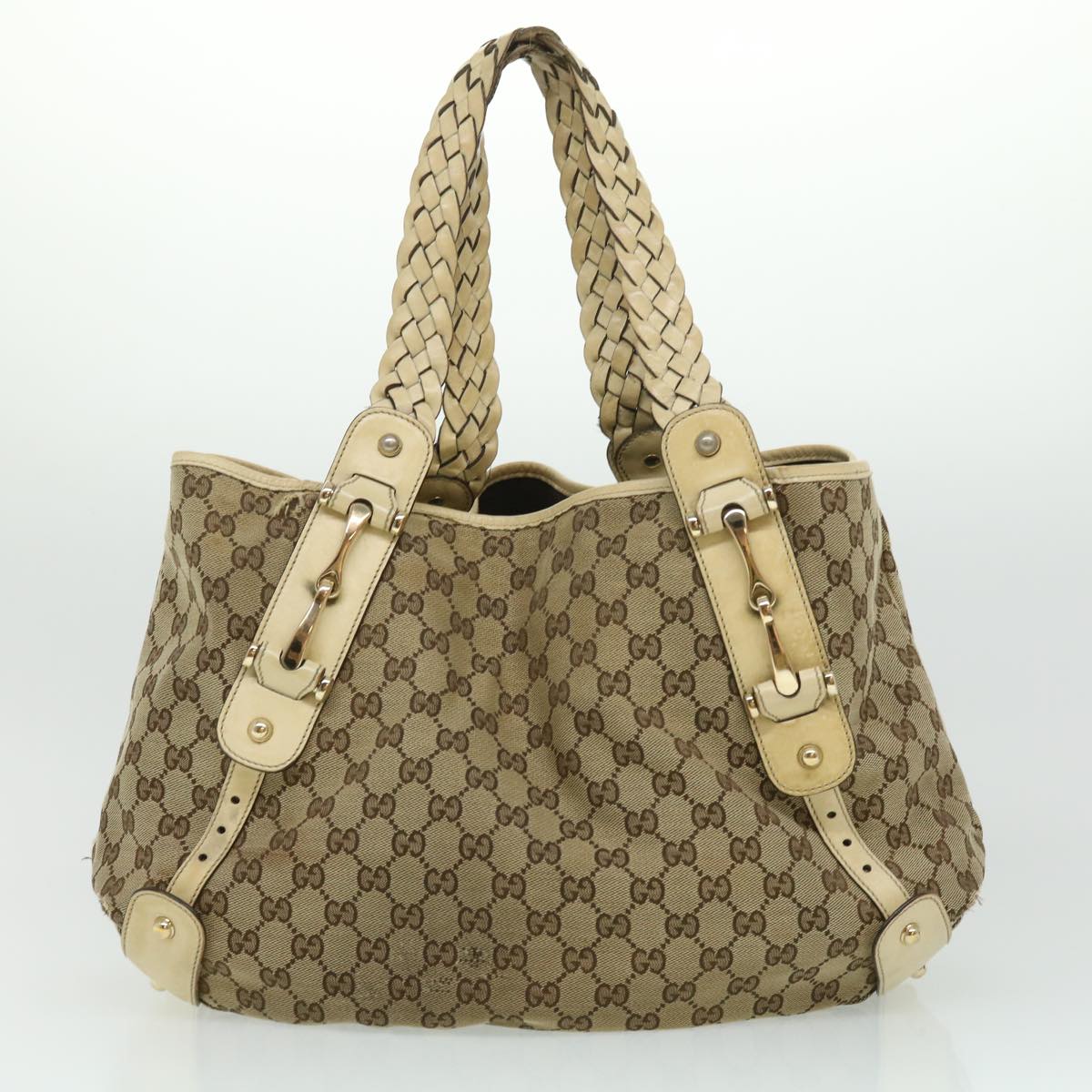 GUCCI GG Canvas Shoulder Bag 2Set Beige Auth yt920