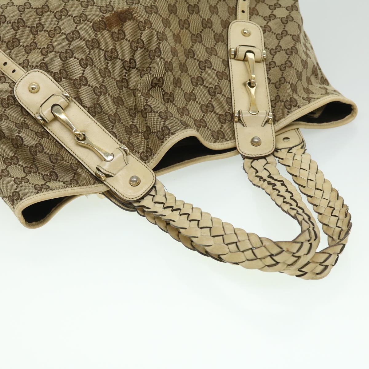 GUCCI GG Canvas Shoulder Bag 2Set Beige Auth yt920