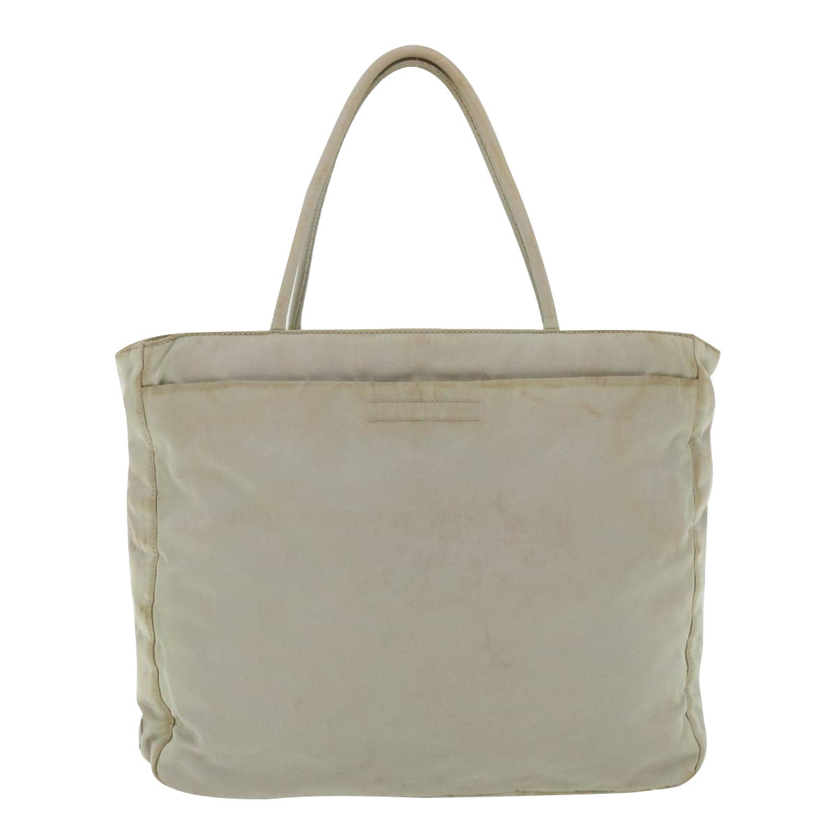 PRADA Hand Bag Nylon White Auth yt971