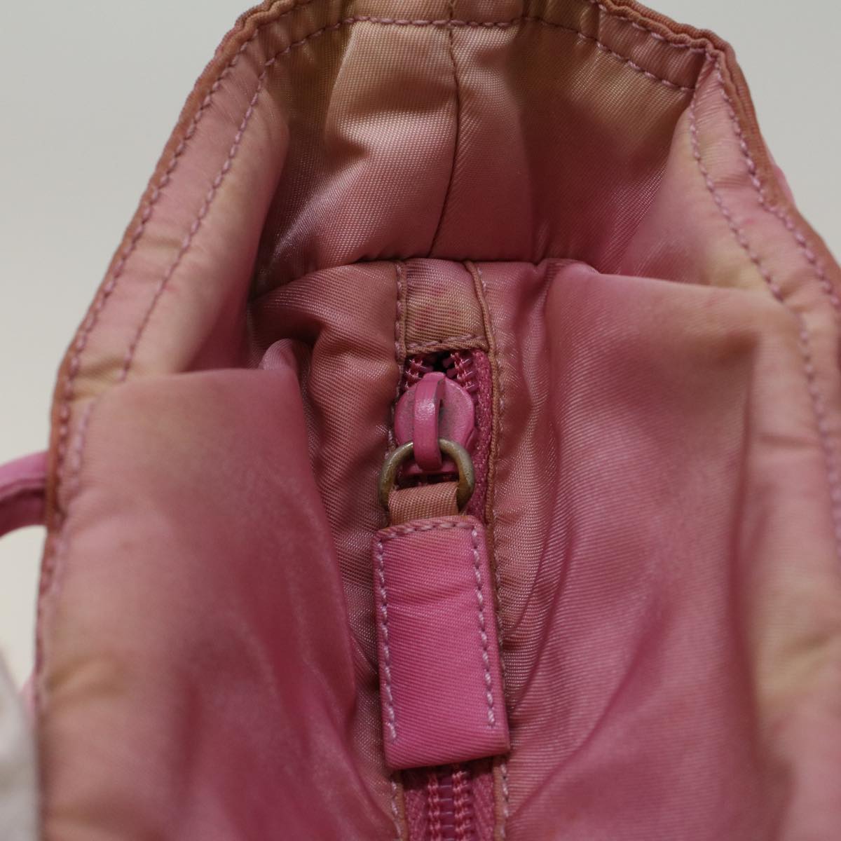 PRADA Hand Bag Nylon Pink Auth yt981