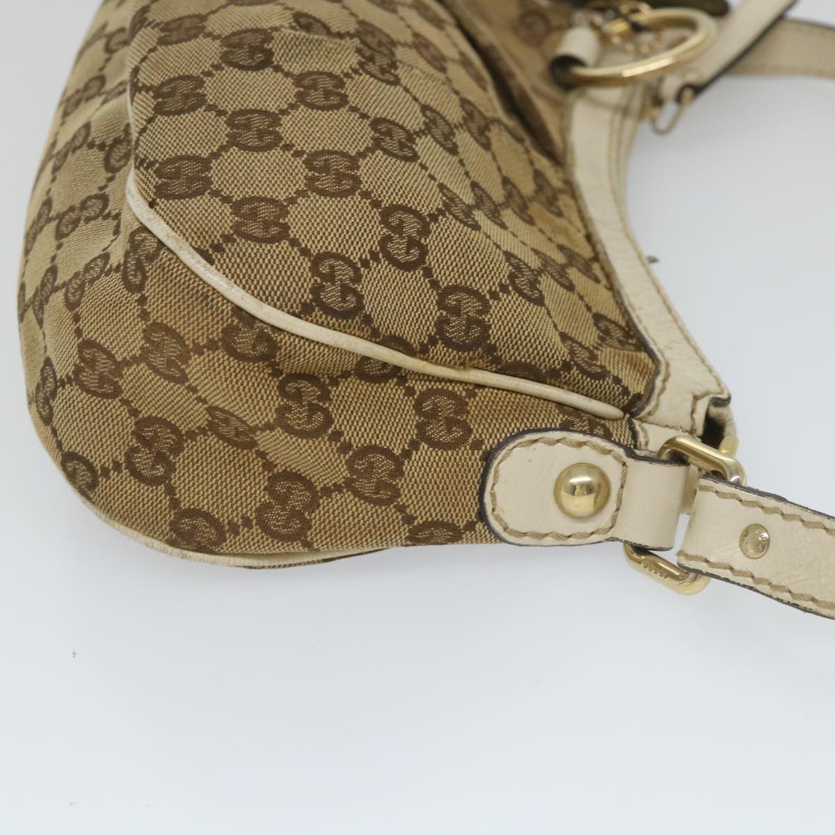 GUCCI GG Canvas Shoulder Bag Beige 211945 Auth yt982