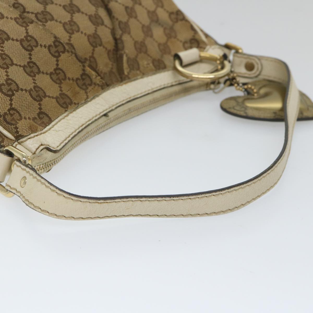 GUCCI GG Canvas Shoulder Bag Beige 211945 Auth yt982