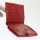 CHANEL Wallet Lamb Skin Red CC Auth yt987-15