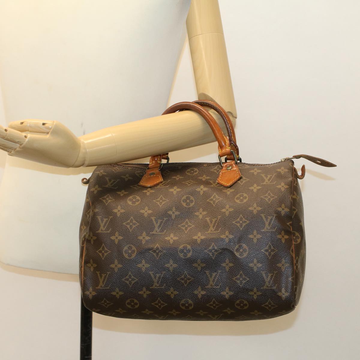 LOUIS VUITTON Monogram Speedy 30 Hand Bag M41526 LV Auth Z061